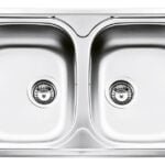 Sanili évier encastrable 86x50 2 cuves carres inox