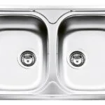 Sanili évier encastrable 86x50 2 cuves carres inox