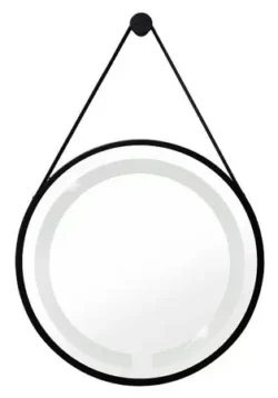 Miroir LED Rond avec Corde Noir