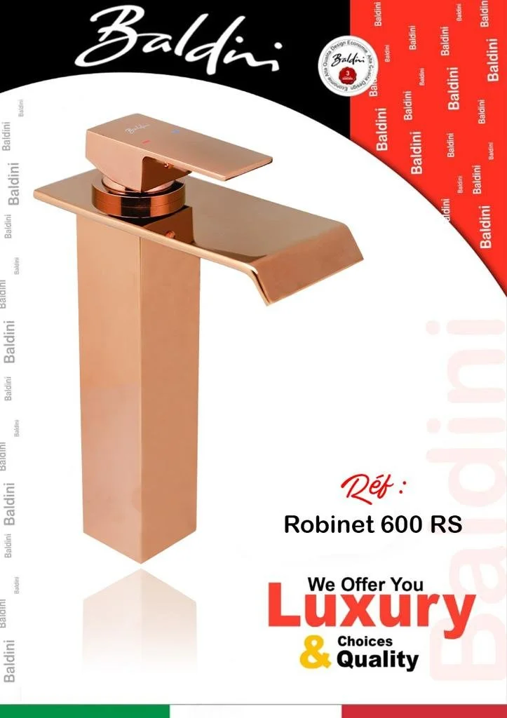 Baldini mitigeur lavabo haut bronze BL 600 RS cascade – Image 3