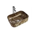 Turkma vasque à poser beige brillant 40x30x14