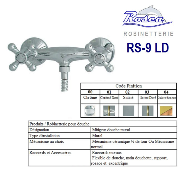 ROSCA MELANGEUR DOUCHE NORMAL RS-9 LD-N CHROME