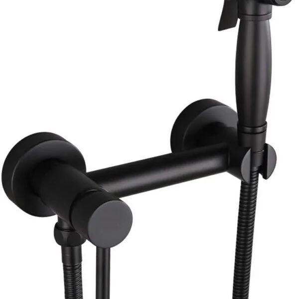 Kit wc avec mitigeur apparent 10 cm zenith noir rond