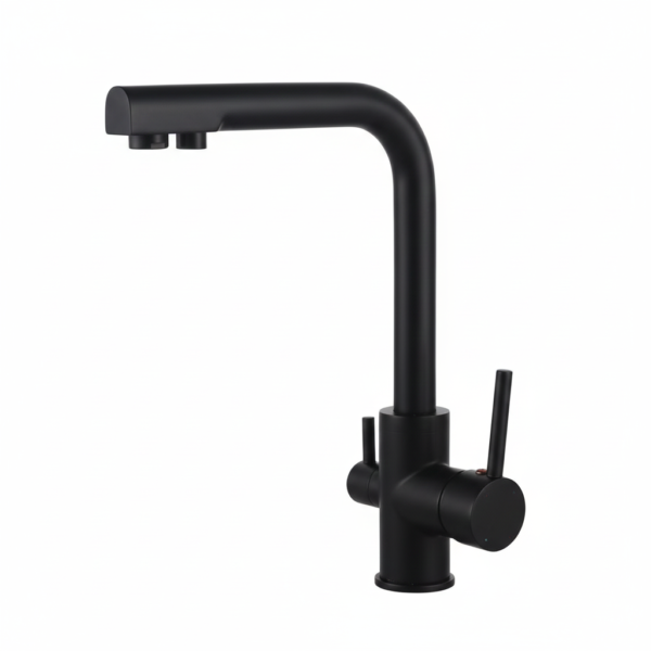 Mitigeur évier sur table 2 sorties noir mat Firmer