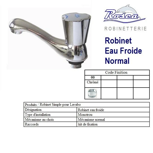 Rosca robinet lavabo sur table re 200 l fr chrome