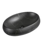 Vasque à poser ovale noir mat effet marbre – Image 2