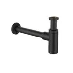 Zenith siphon lavabo noir rond mat