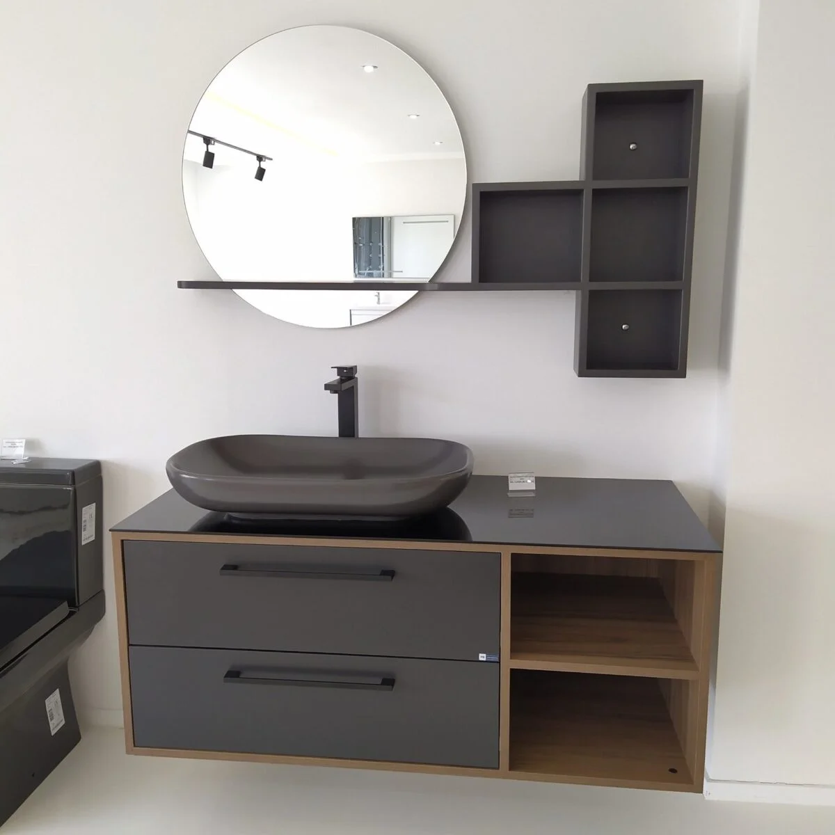 Meuble complet Oria noir 120cm