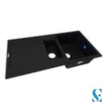 Evier Franke frangranit noir 1 bac et demi 97x50