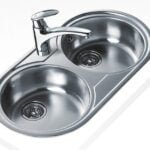 Sanili évier encastrable 90x47 2 cuves rond inox