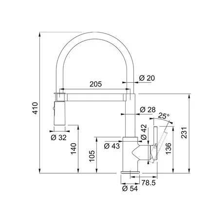 Franke mitigeur lina semi pro dual jet side chrme black – Image 2
