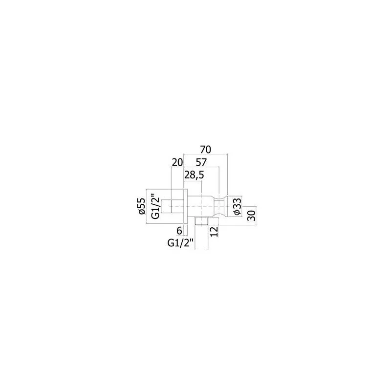 Zenith coude d'alimentation avec support carre - vue 2