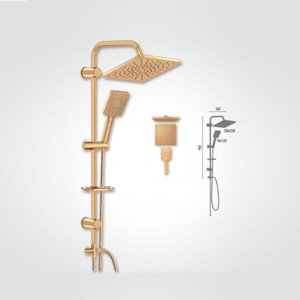 colonne de douche sans mitigeur dorée EZ-1550