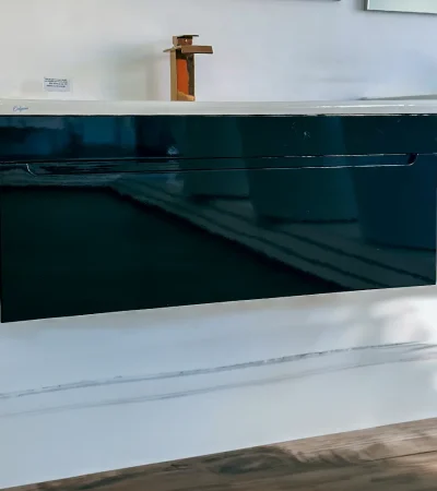 Odysée meuble Costa Blanc 100 cm Brillant Promo Noir