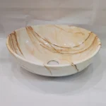 Sanilum vasque a poser blanc motif bronze