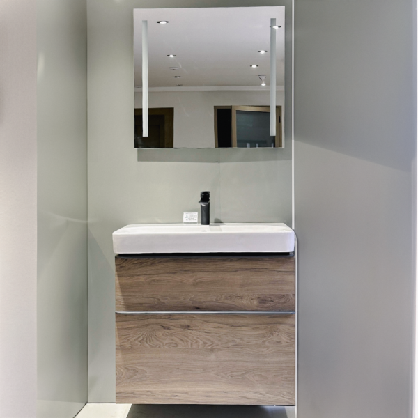 Geberit meuble noyer 73 avec miroir