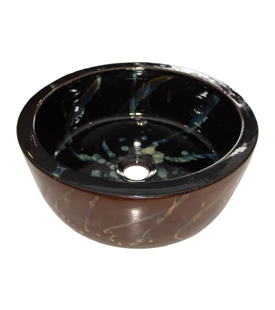 Aquazen vasque noir doré ronde