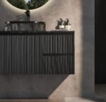 Vasque à poser recant bardage noir