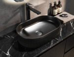 Vasque à poser recant bardage noir