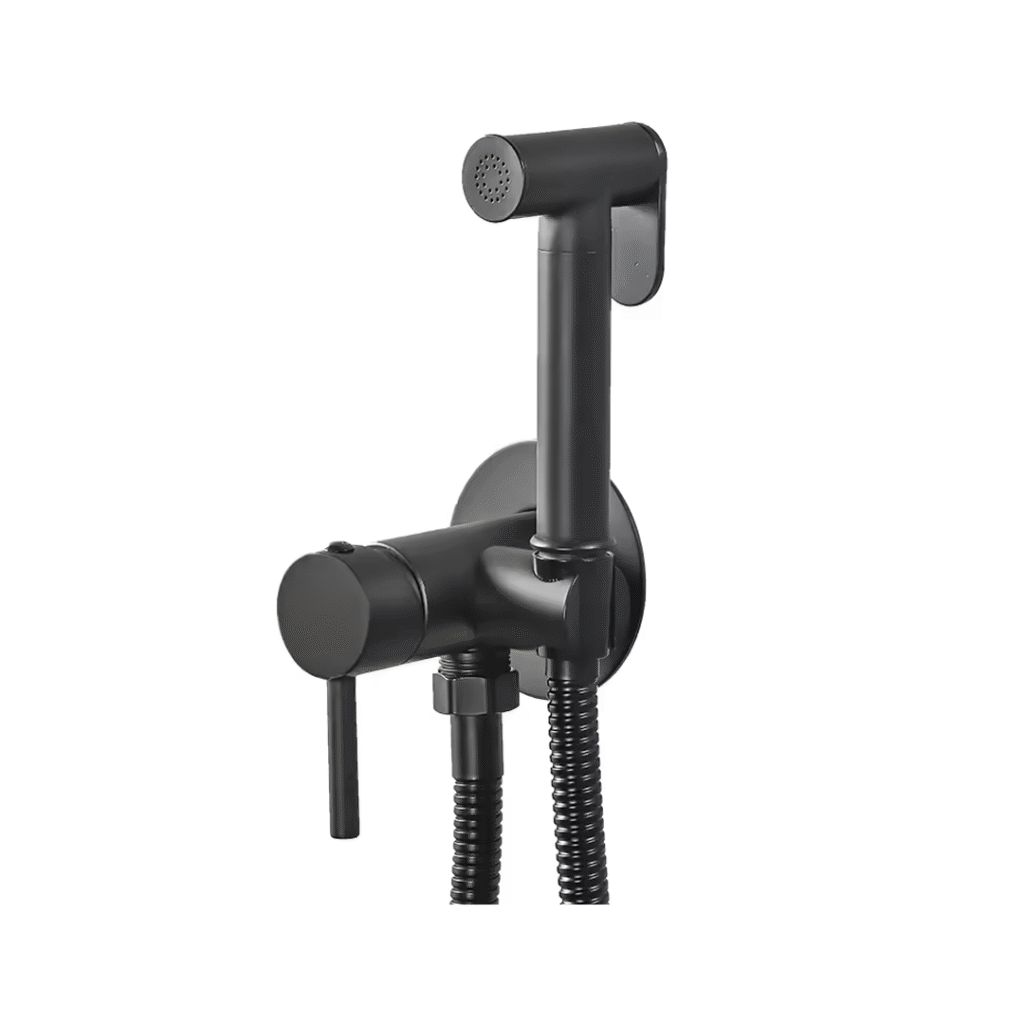 Kit WC encastré noir Gebomed avec douchette et flexible noir mat