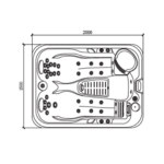 Jacuzzi SPA 200 x 150 x 77 cm blanc gris