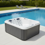 Jacuzzi SPA 200x150x77 cm blanc gris