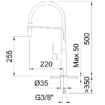 Mitigeur évier semi-professionnel noir mat – Image 6