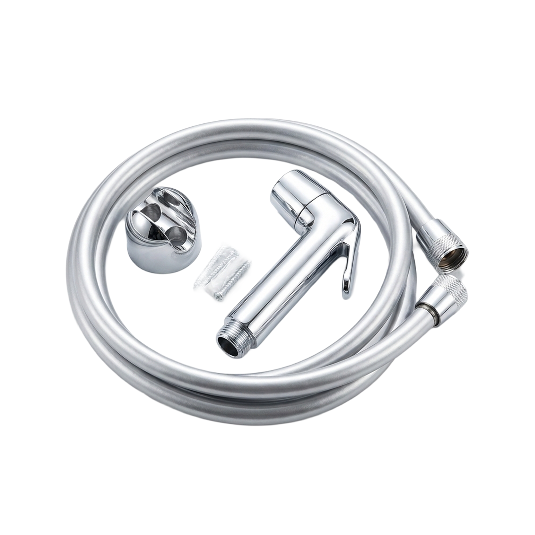 Kit WC chrome avec flexible MC Kit WC chrome avec flexible MC, support et fixations.