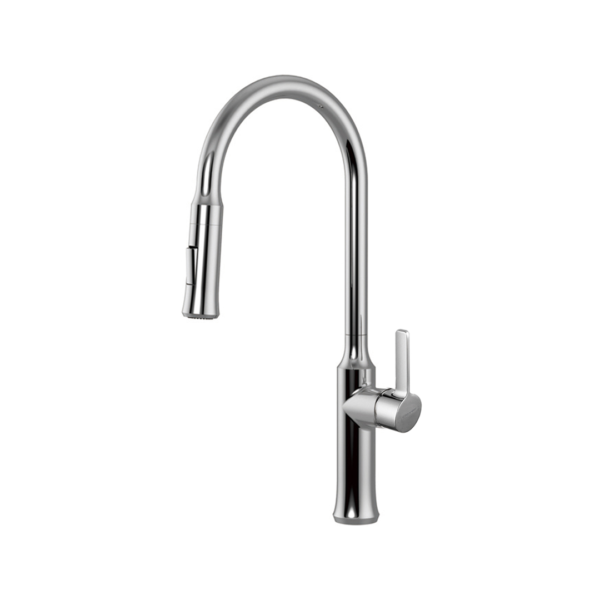 Mitigeur évier sur table chrome Clever professionnel avec douchette extractible.