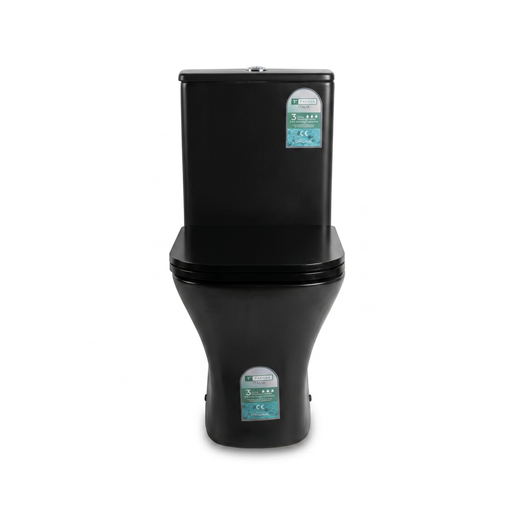 Bloc WC noir mat FAENSA premium - Sanitaire luxe Maroc