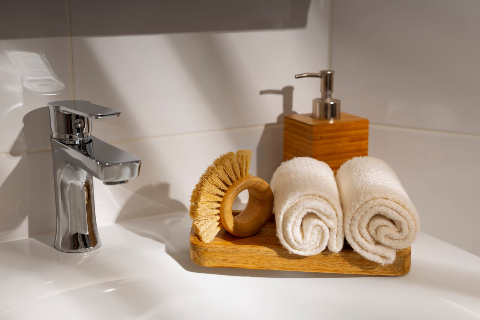 still life bathroom cleaning products scaled