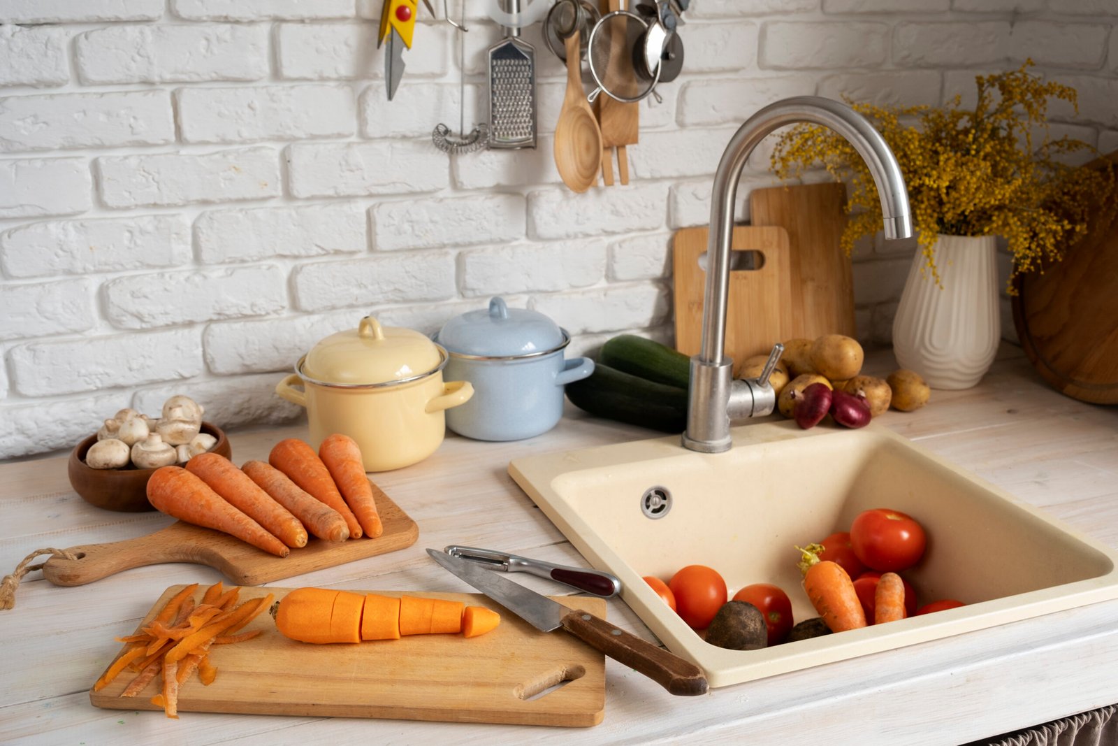 évier de coin cuisine
