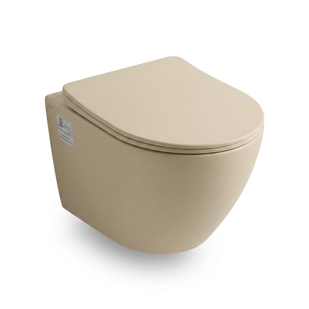 Cuvette suspendu ovale beige Perla - Sani-expert Marrakech