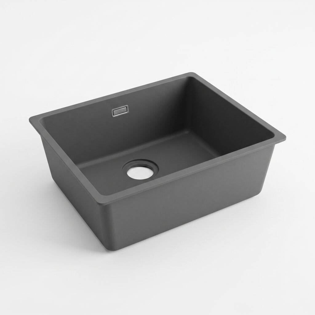 Évier sous-plan 55x43 gris fragranit FRANKE cuve encastrable cuisine.